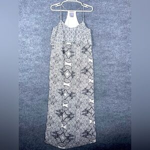 Anthropologie Vanessa Virginia Talitha Black White Maxi Halter Top Dress Size 6